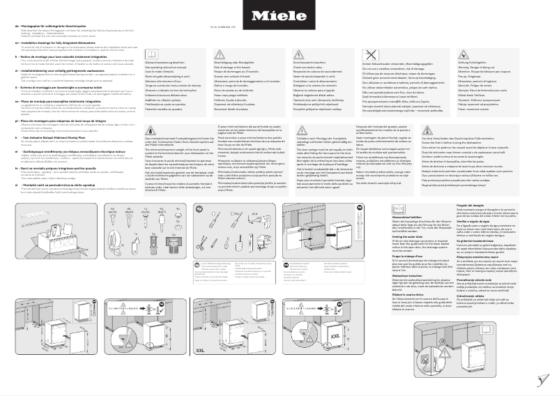 Page 1 de la notice Instructions / montage Miele G 5462 SCVi Selection