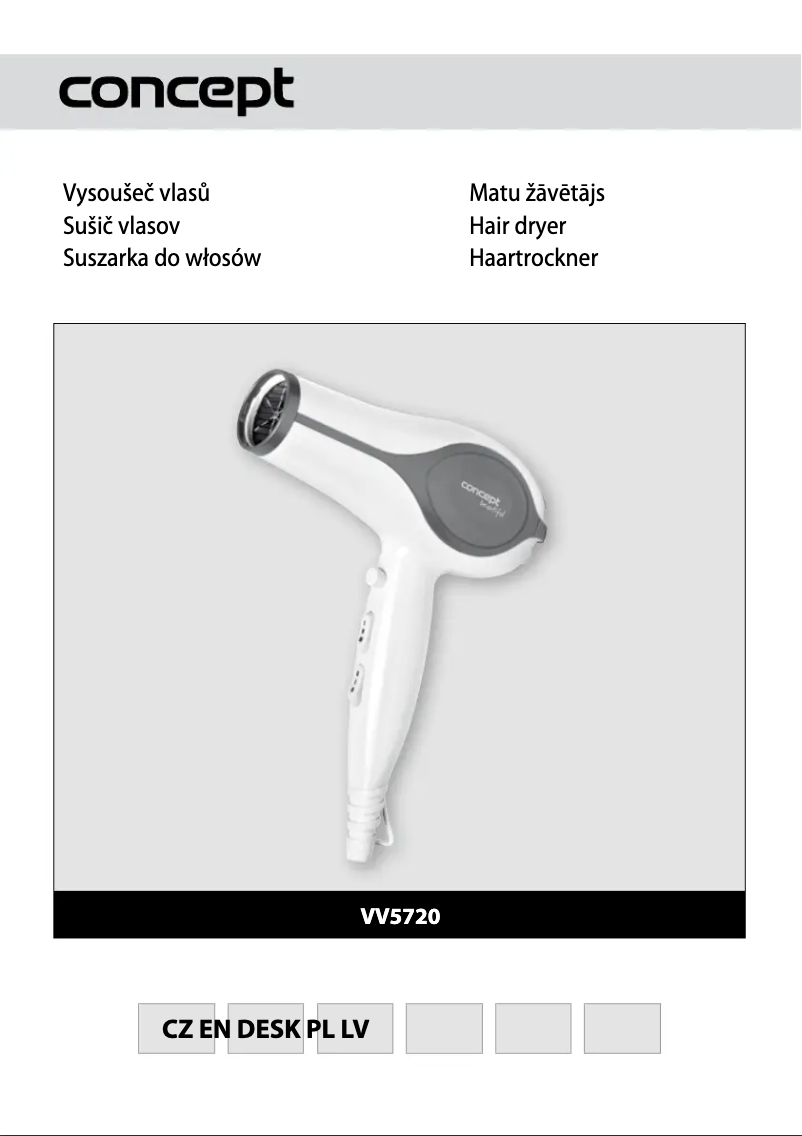 Page 1 de la notice Manuel utilisateur Concept VV-5720