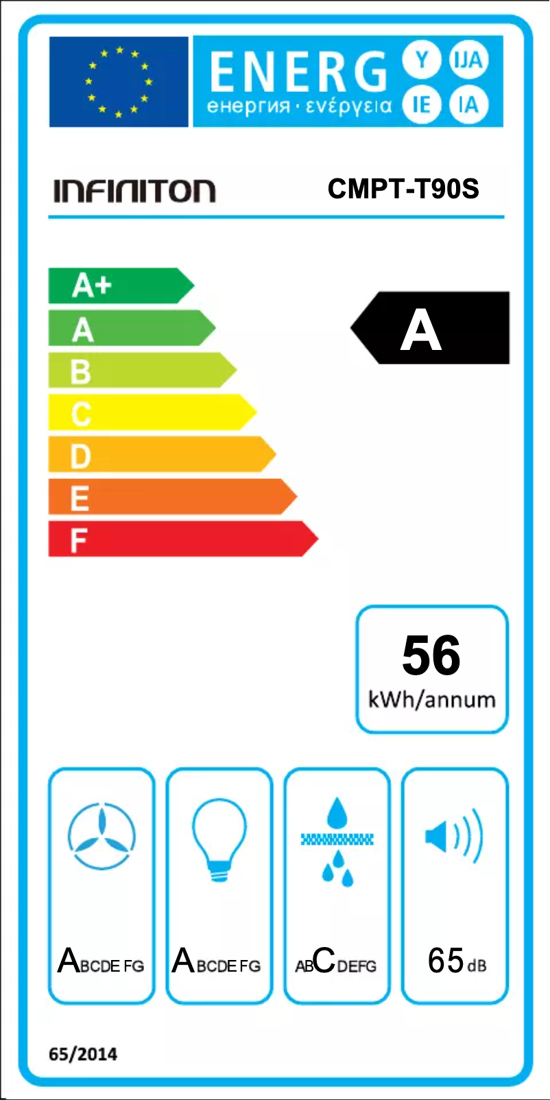 Page 1 de la notice Label énergétique Infiniton CMPT-T90S