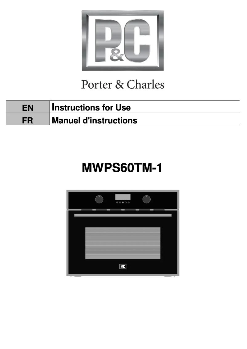 Page 1 de la notice Manuel utilisateur Porter & Charles MWPS60TM-1
