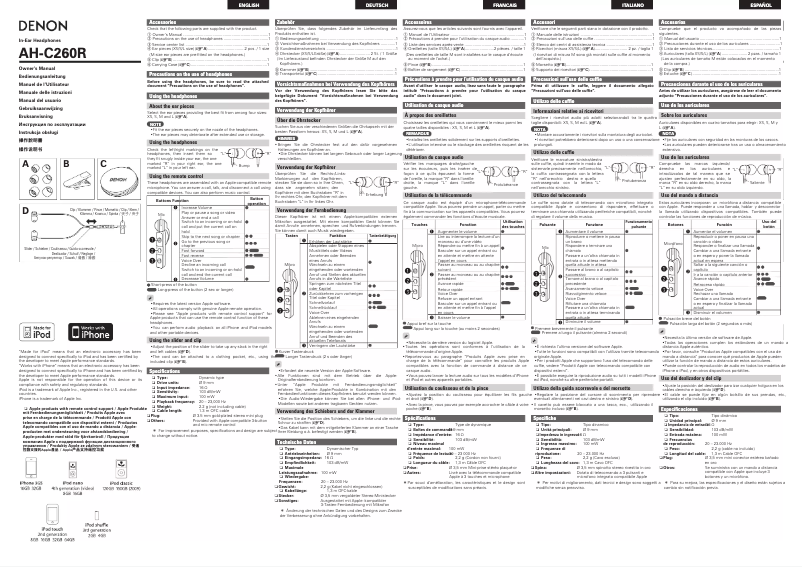Página 1 del manual Manual de usuario Denon AH-C260R