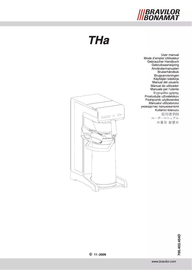 Page n°1 - Manuel utilisateur Bravilor Bonamat THa
