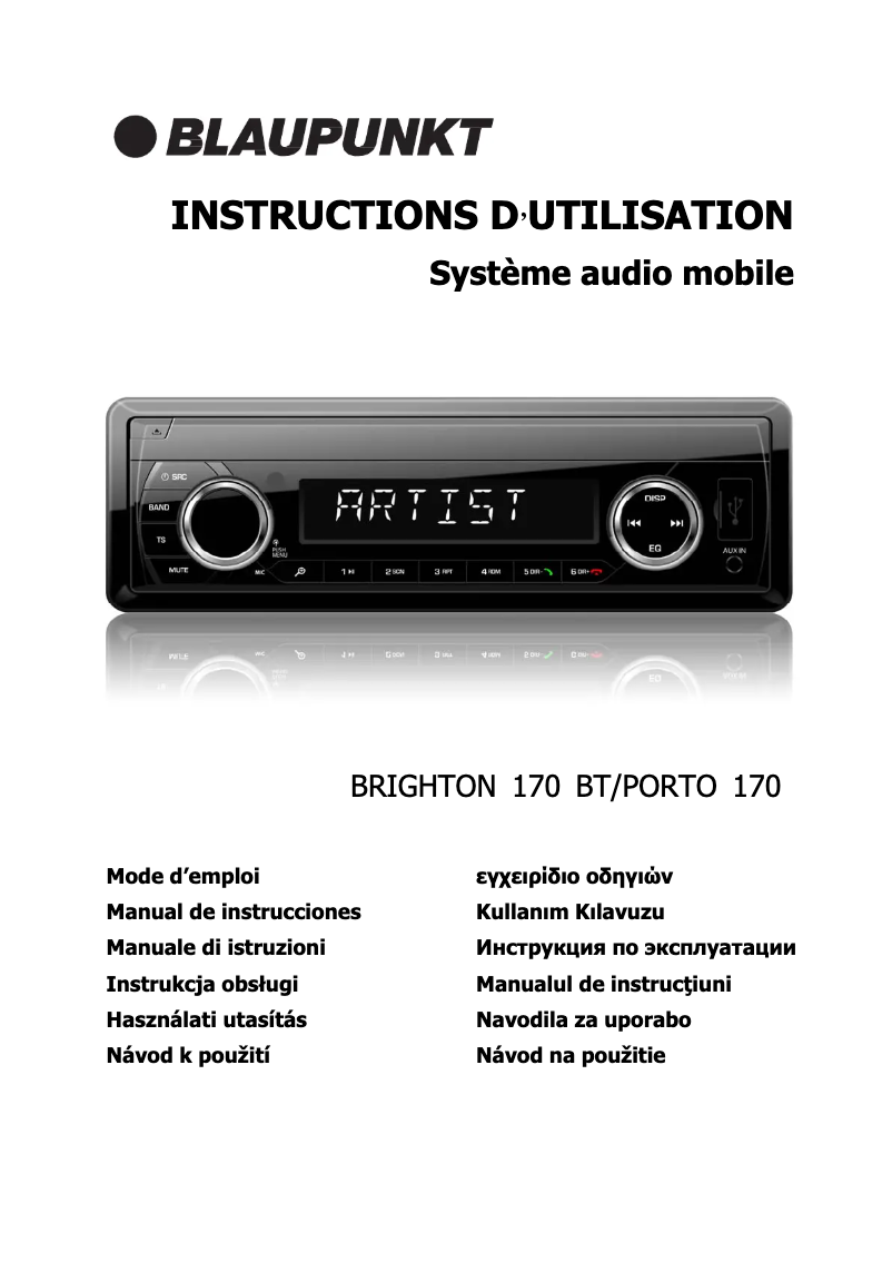 Page n°1 - Manuel utilisateur Blaupunkt Porto 170