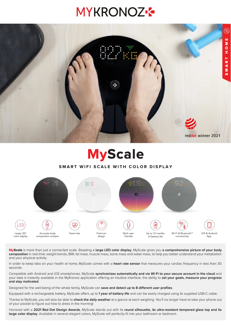 Page n°1 - Fiche technique MyKronoz MyScale