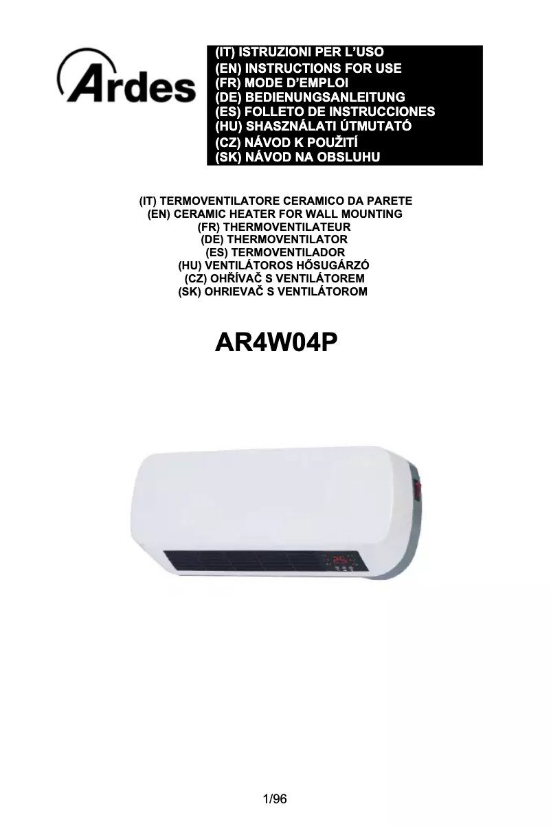 Página 1 del manual Manual de usuario Ardes AR4W04P