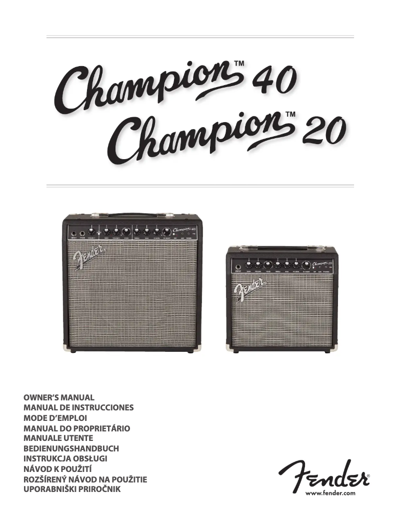 Page n°1 - Manuel utilisateur Fender Champion 40