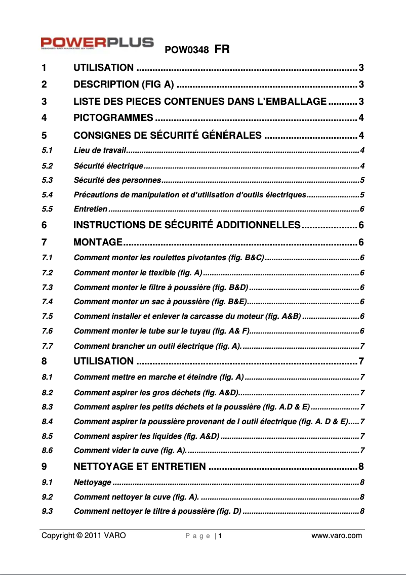 Página 1 del manual Manual de usuario PowerPlus POW0348