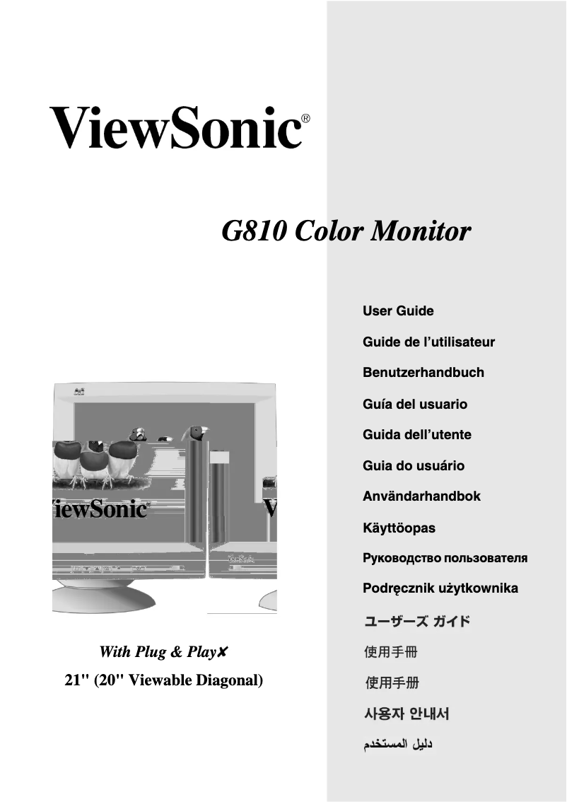 Page n°1 - Manuel utilisateur Viewsonic G810