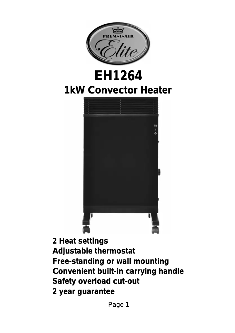 Image de la première page du manuel de l'appareil EH1264