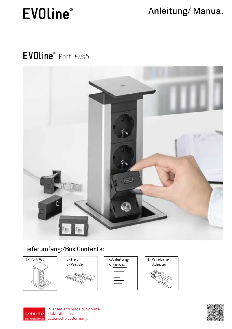 Page 1 de la notice Manuel utilisateur EVOline Port Push