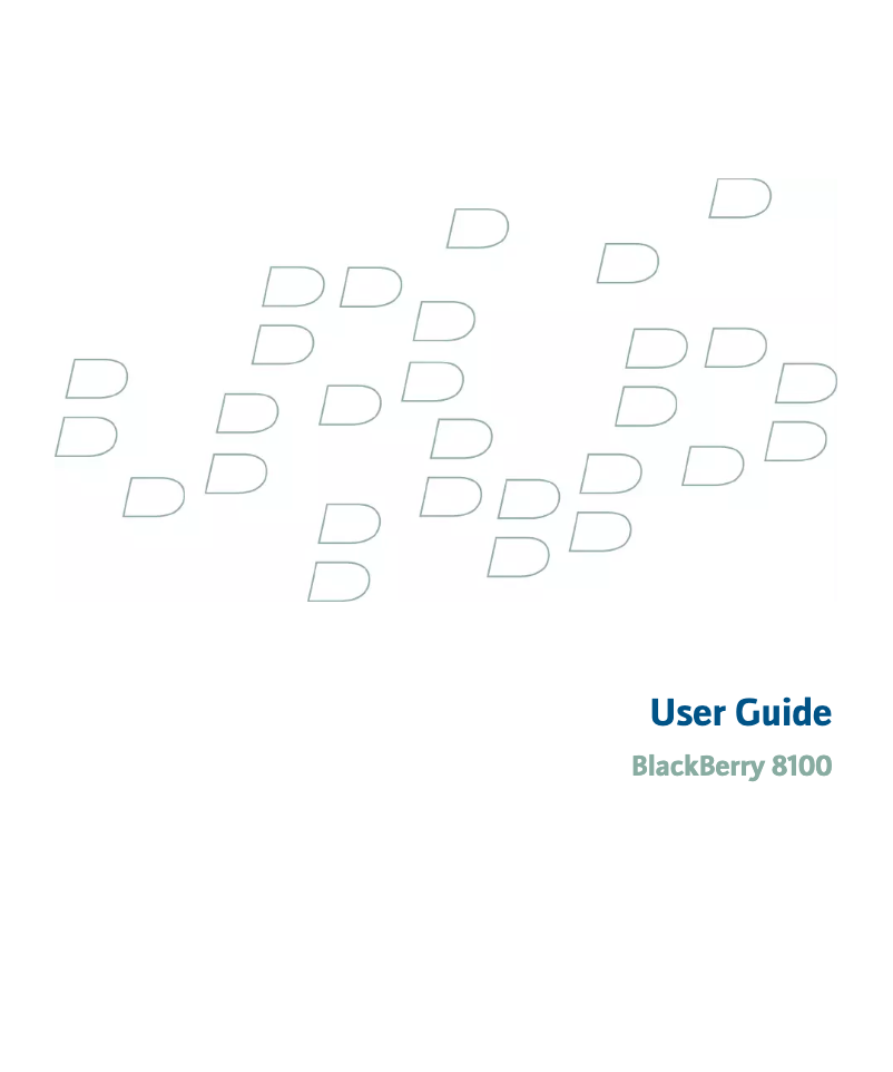 Page n°1 - Manuel utilisateur BlackBerry 8100