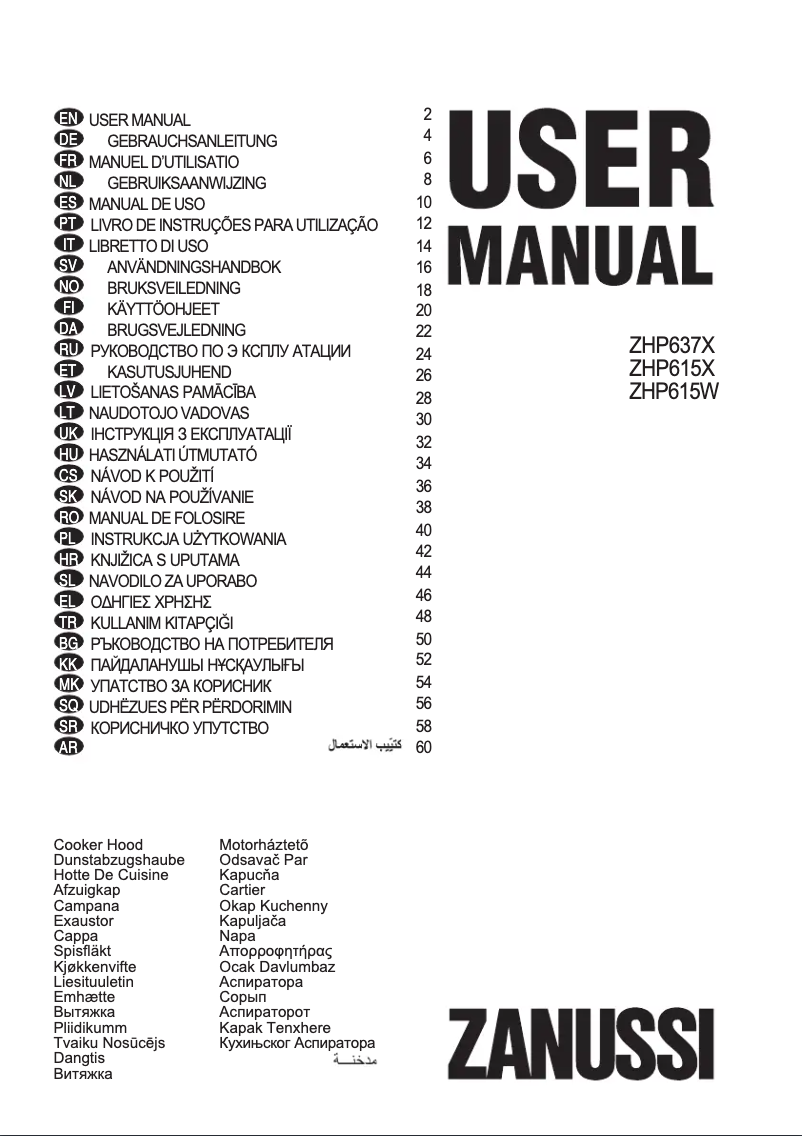 Página 1 del manual Manual de usuario Zanussi ZHP637X