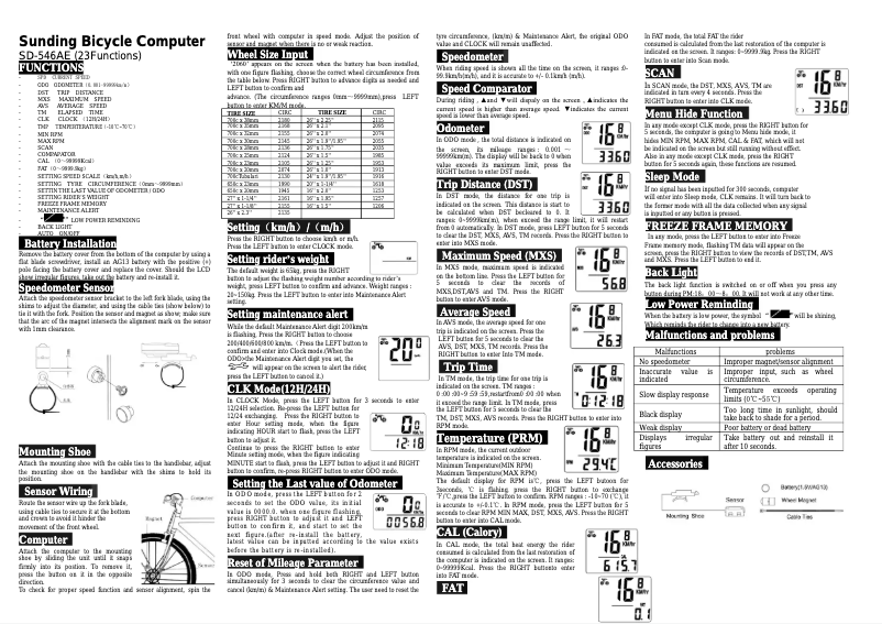 Image de la première page du manuel de l'appareil SD-546AE