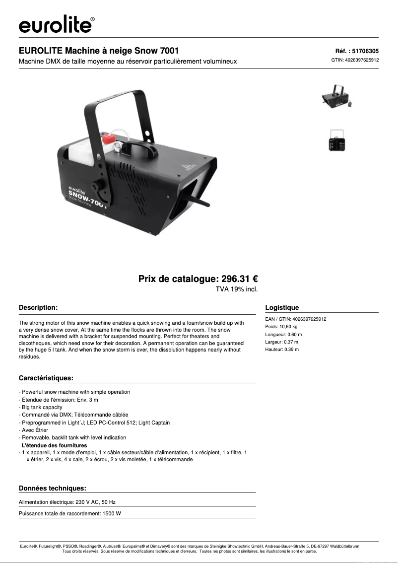 Image de la première page du manuel de l'appareil Snow 7001