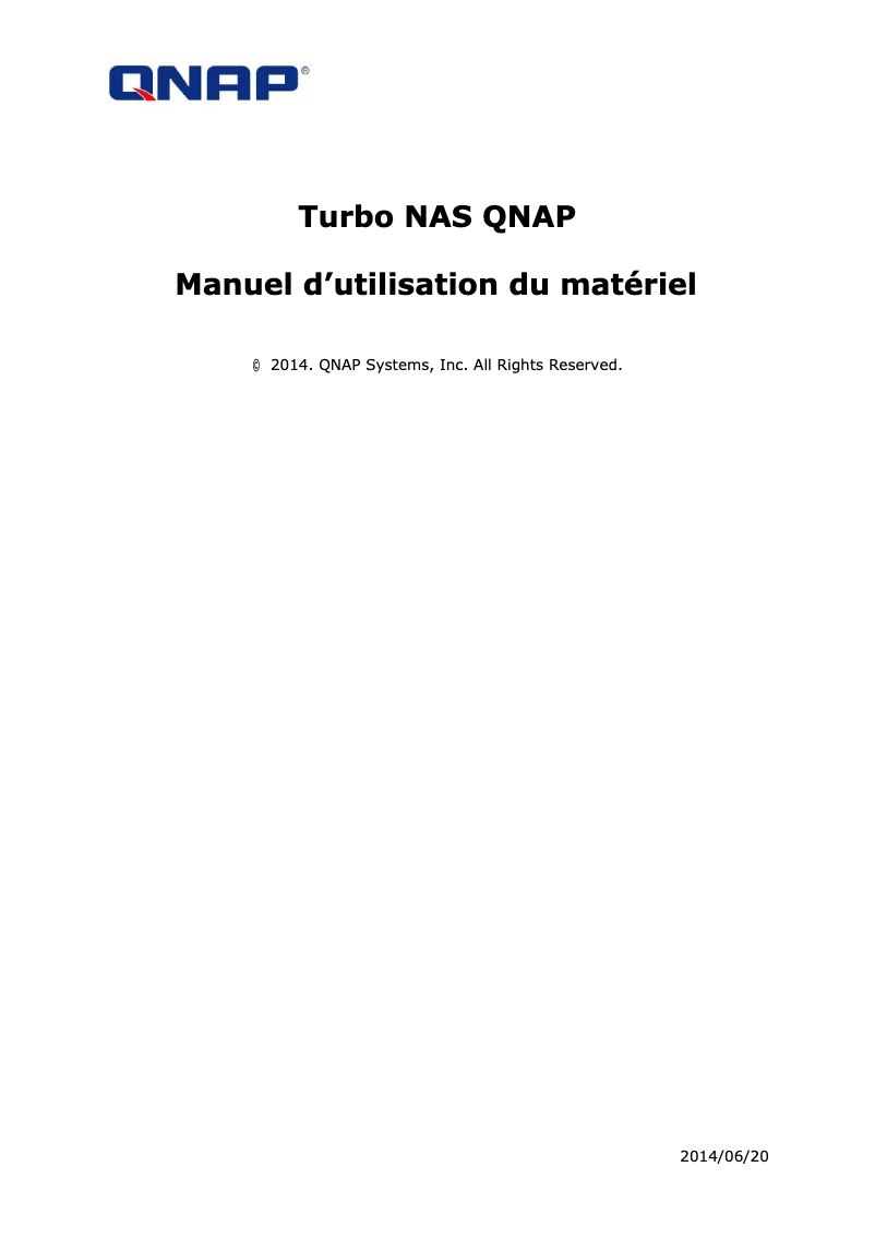 Page 1 de la notice Manuel utilisateur QNAP TS-420U