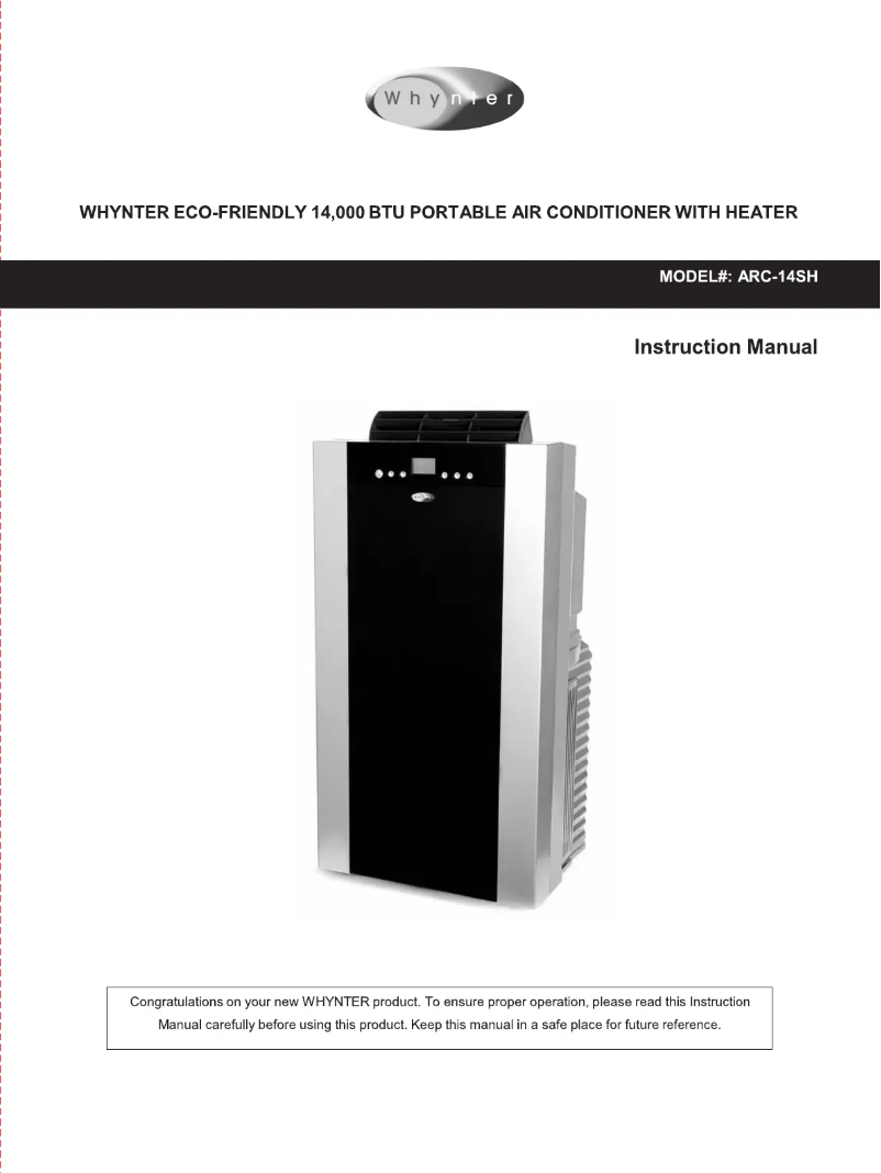 Page 1 de la notice Label énergétique Whynter ARC-14SH