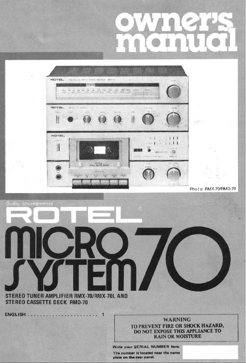 Page n°1 - Manuel utilisateur Rotel RMX-70