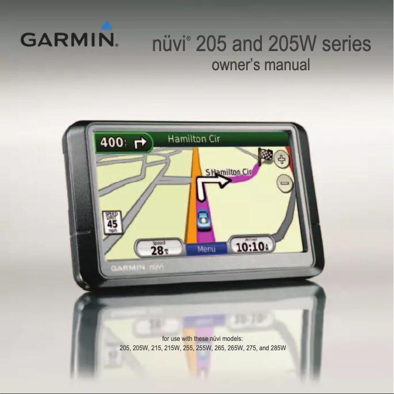 Page n°1 - Manuel utilisateur Garmin nüvi 245W