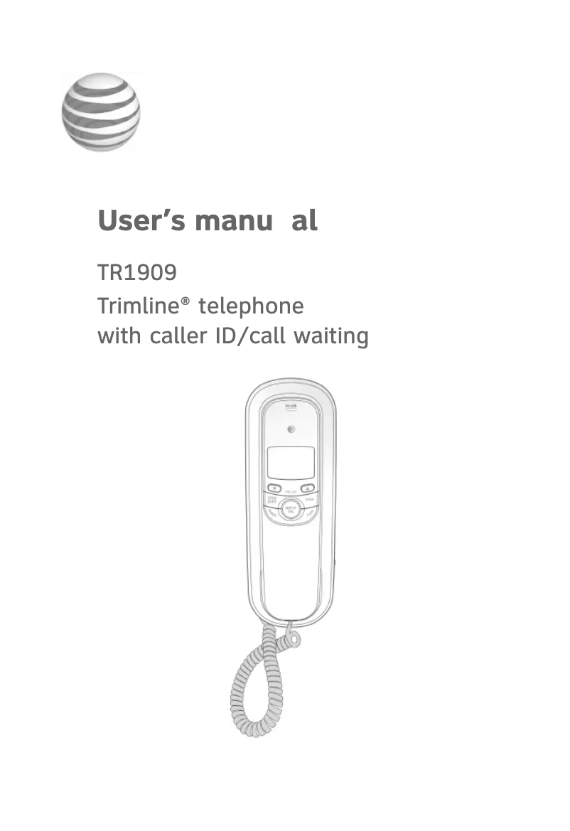 Image de la première page du manuel de l'appareil Trimline TR1909