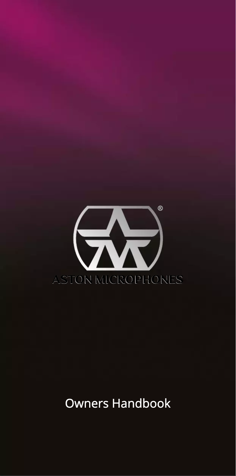 Page n°1 - Manuel utilisateur Aston Microphones Starlight