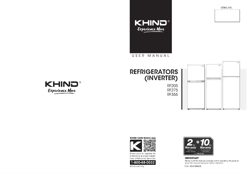Page n°1 - Manuel utilisateur Khind RF275