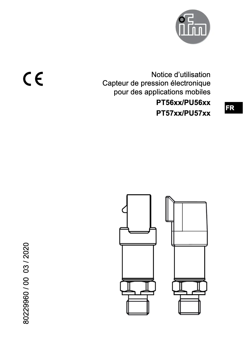 Page n°1 - Manuel utilisateur IFM PU5701