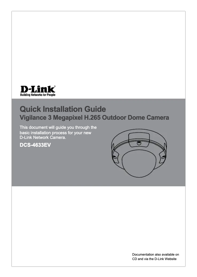 Page 1 de la notice Guide d'installation D-Link DCS-4633EV