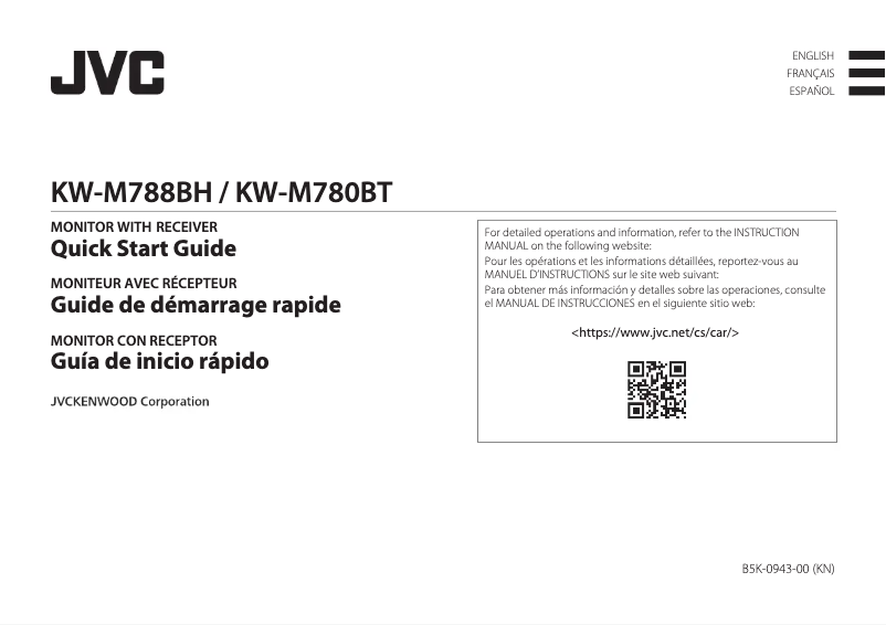 Image de la première page du manuel de l'appareil KW-M780BT