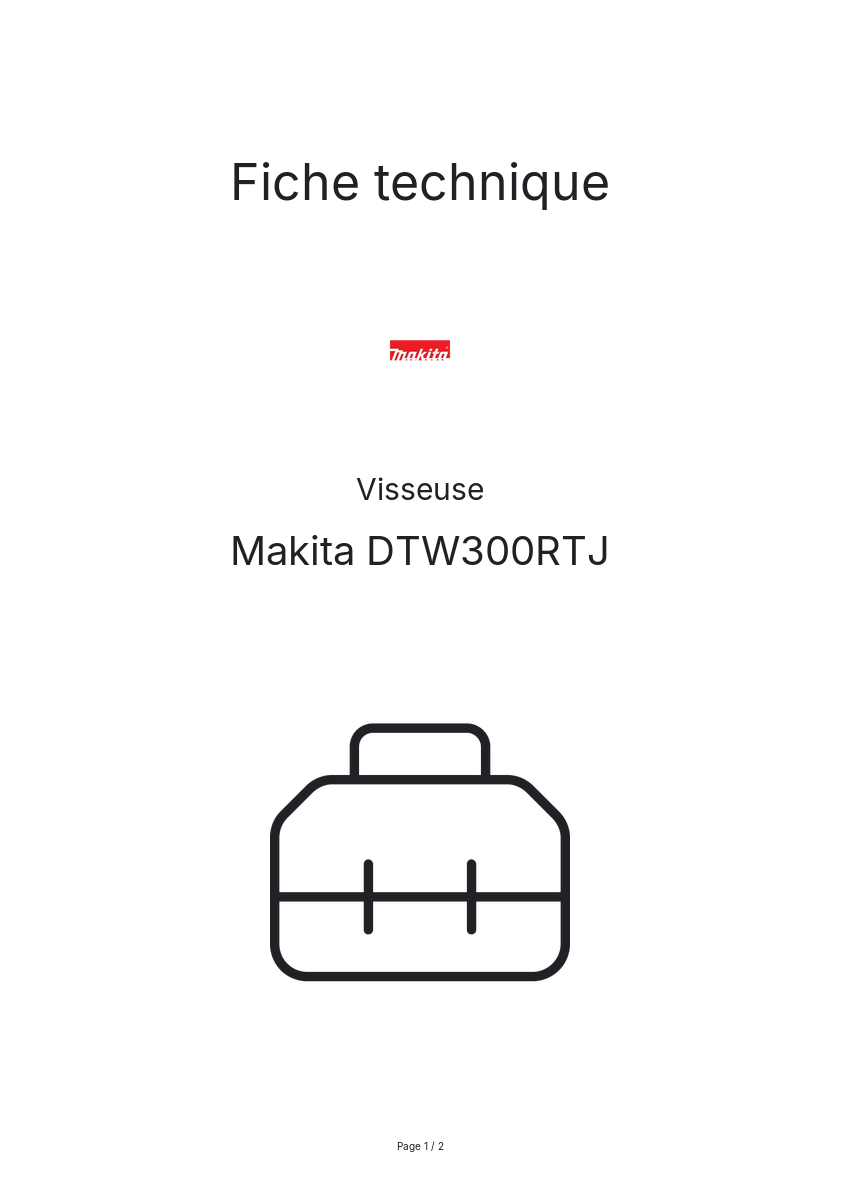 Image de la première page du manuel de l'appareil DTW300RTJ