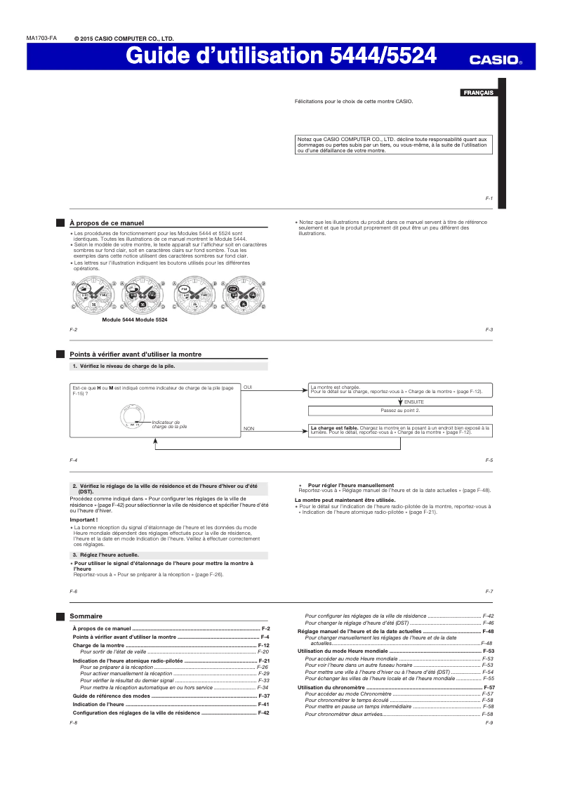 Página 1 del manual Manual de usuario Casio G-Shock GAW-100