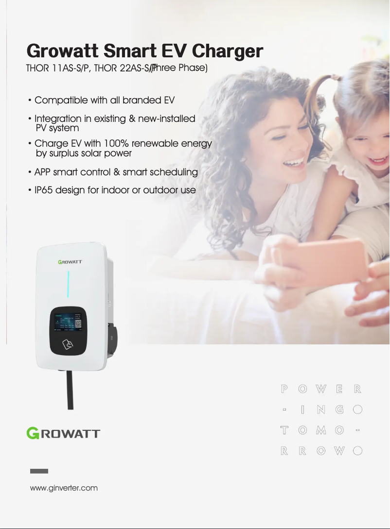 Page 1 de la notice Fiche technique Growatt THOR 22AS-P