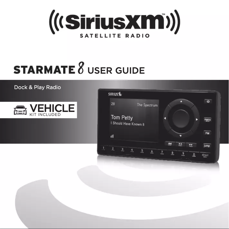 Page 1 de la notice Manuel utilisateur SiriusXM SST8V1