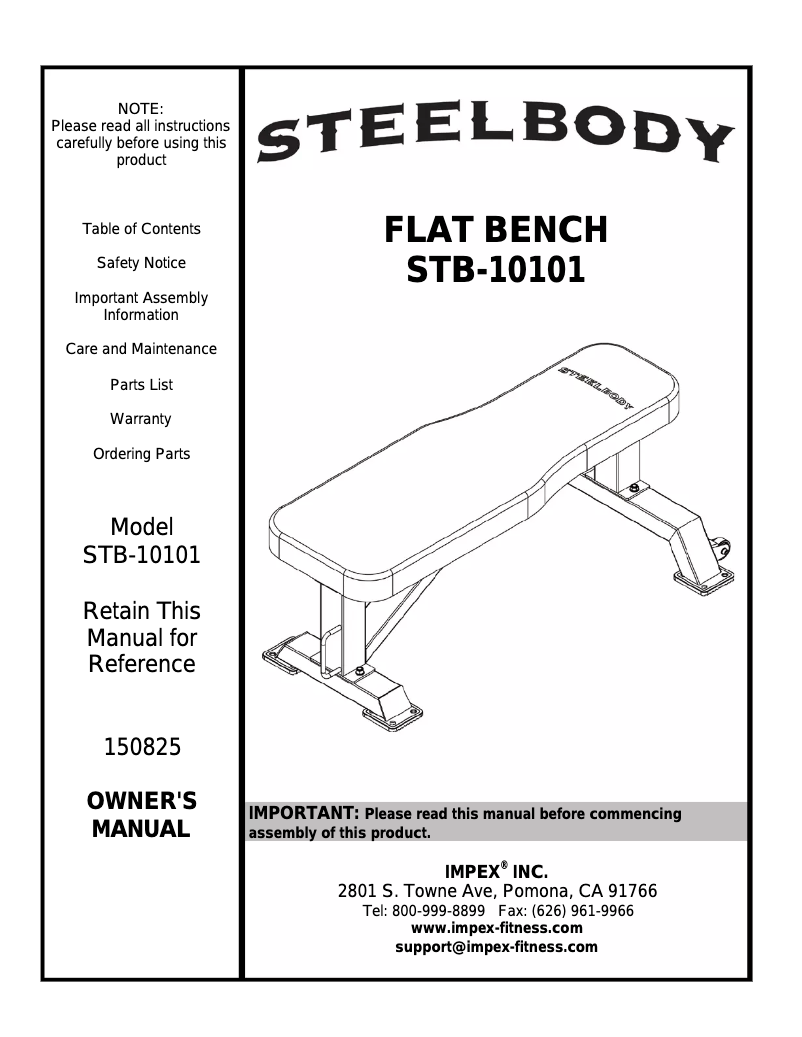 Image de la première page du manuel de l'appareil STB-10101