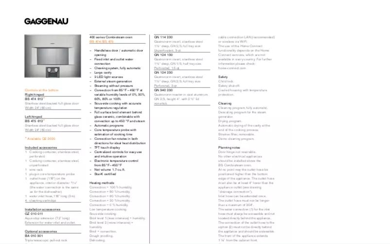 Image de la première page du manuel de l'appareil BS475611