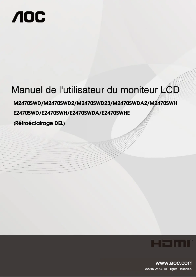 Image de la première page du manuel de l'appareil M2470SWH