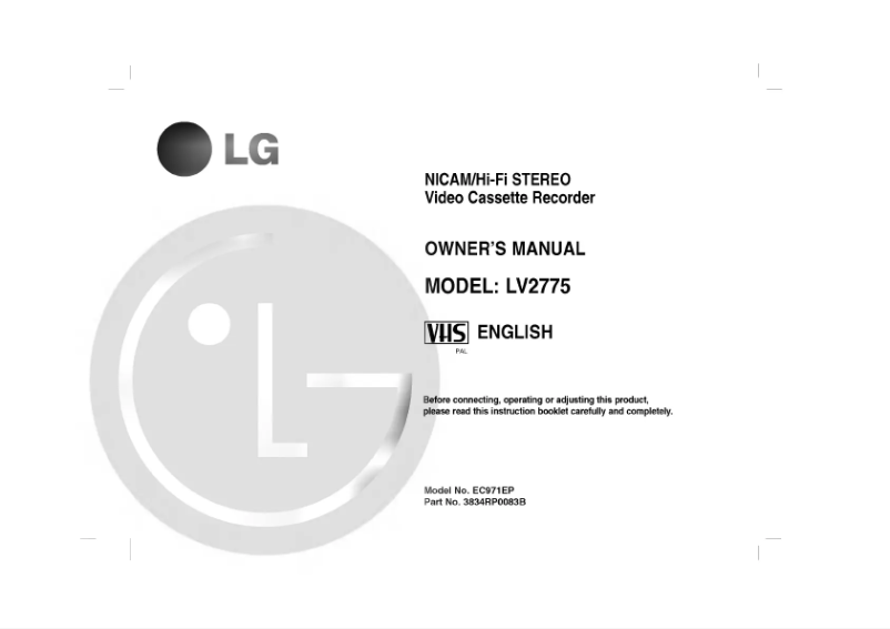 Page n°1 - Manuel utilisateur LG FC931EP
