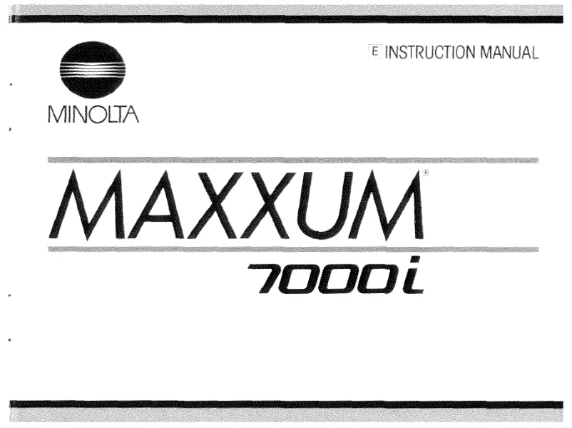 Page n°1 - Manuel utilisateur Konica Minolta Maxxum 7000i