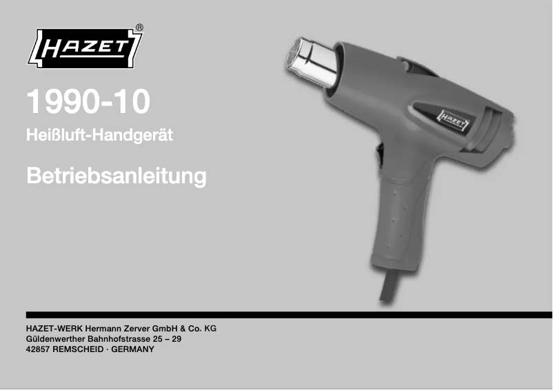 Página 1 del manual Manual de usuario Hazet 199-4