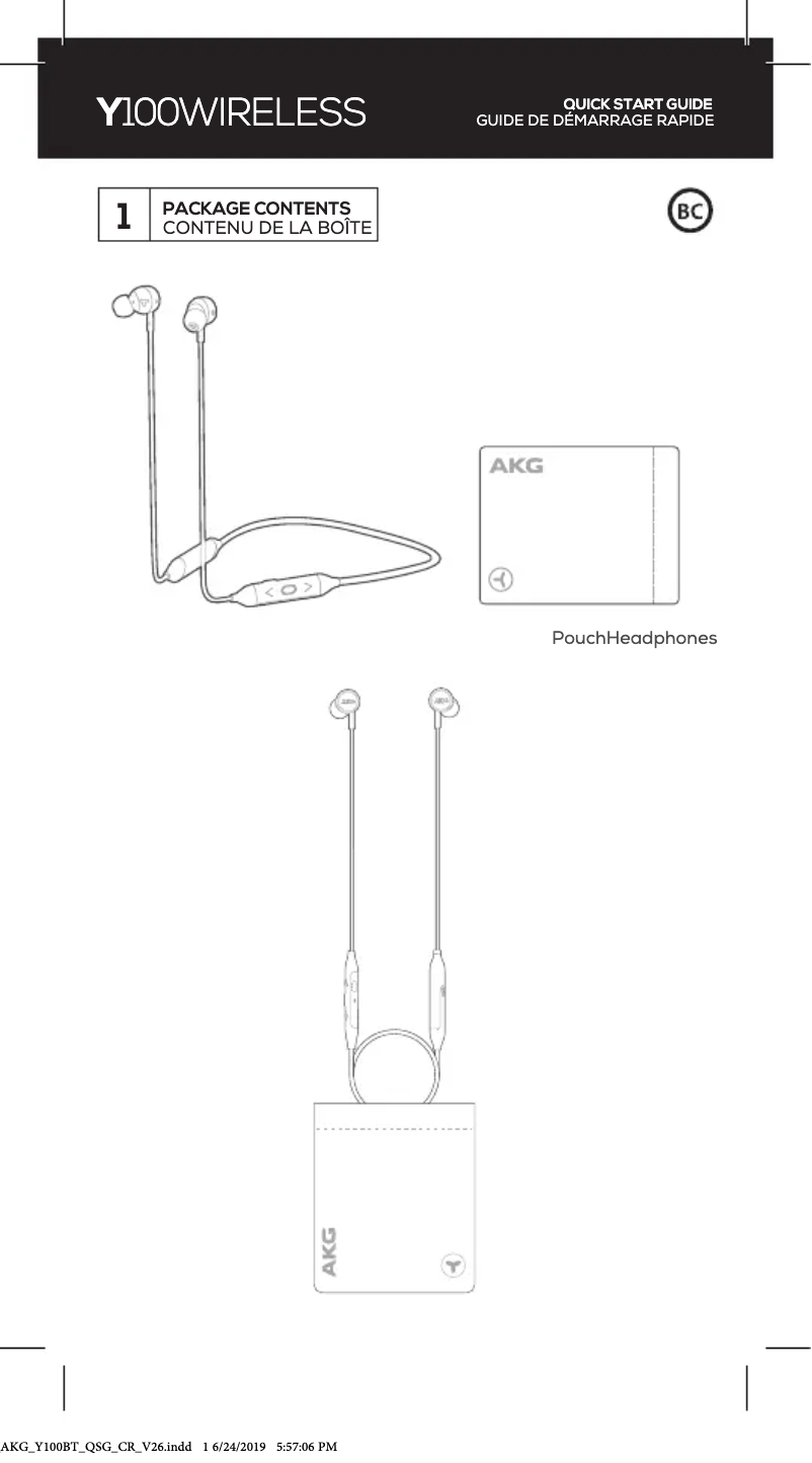 Page n°1 - Manuel utilisateur AKG Y100