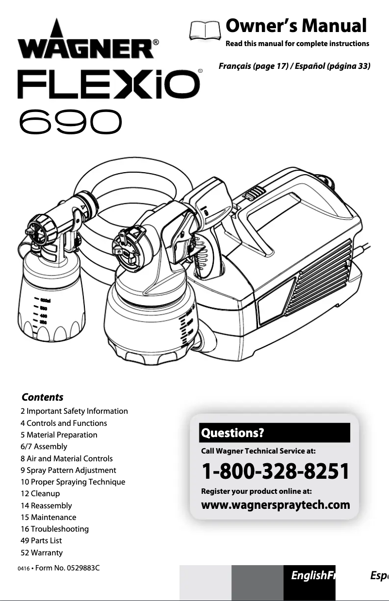 Page 1 de la notice Manuel utilisateur Wagner Flexio 690