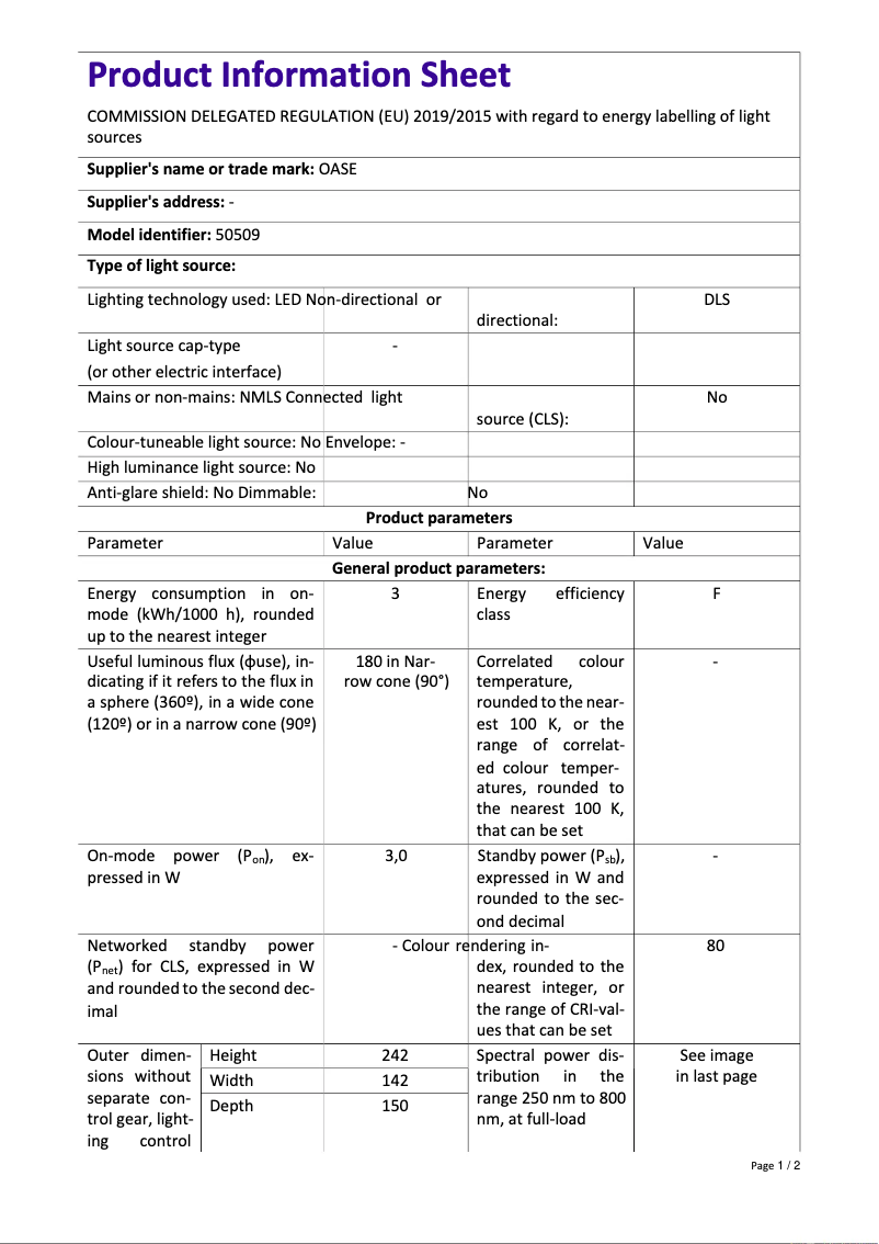 Image de la première page du manuel de l'appareil LunAqua Maxi LED Solo