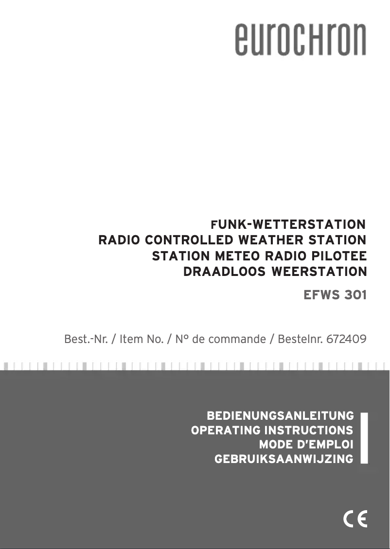 Página 1 del manual Manual de usuario Eurochron EFWS 301