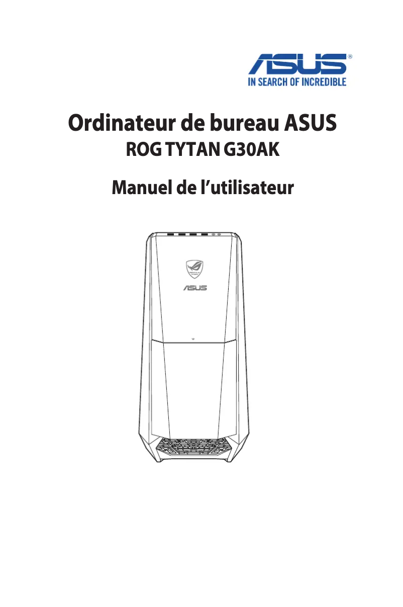 Image de la première page du manuel de l'appareil ROG G30AK