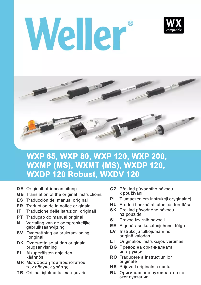 Page n°1 - Manuel utilisateur Weller WXP 65 W