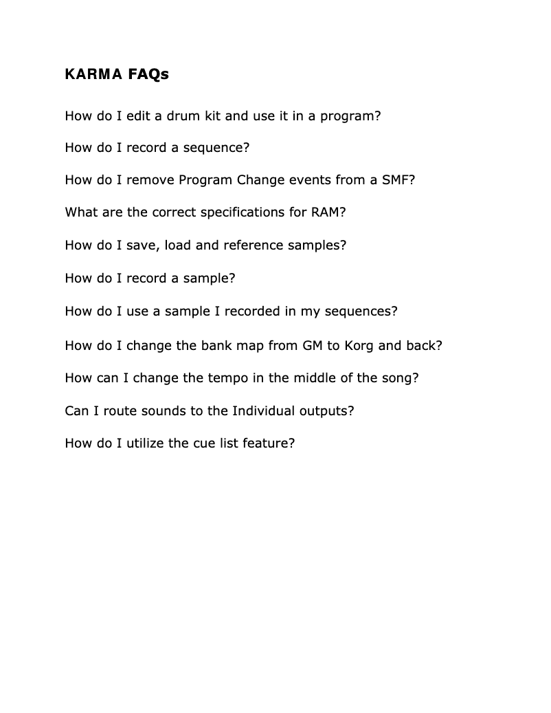 Image de la première page du manuel de l'appareil KARMA