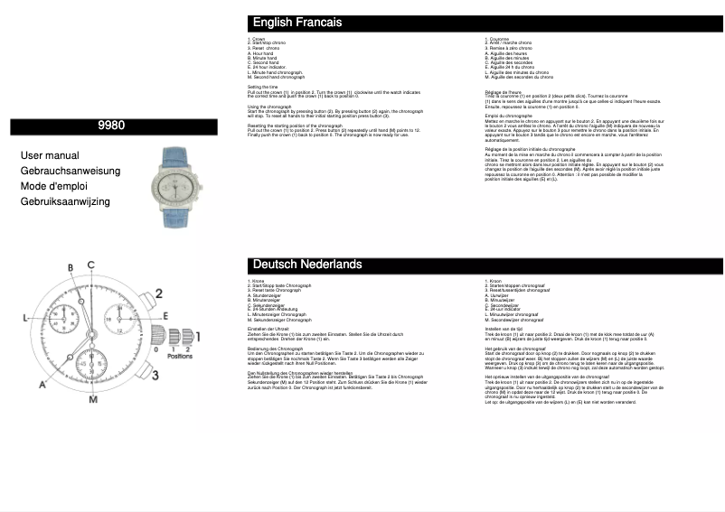 Page n°1 - Manuel utilisateur Davis 9980