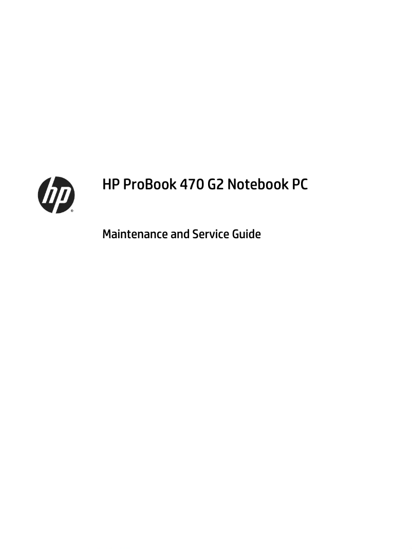 Página 1 del manual Manual de uso y mantenimiento HP ProBook 470 G2