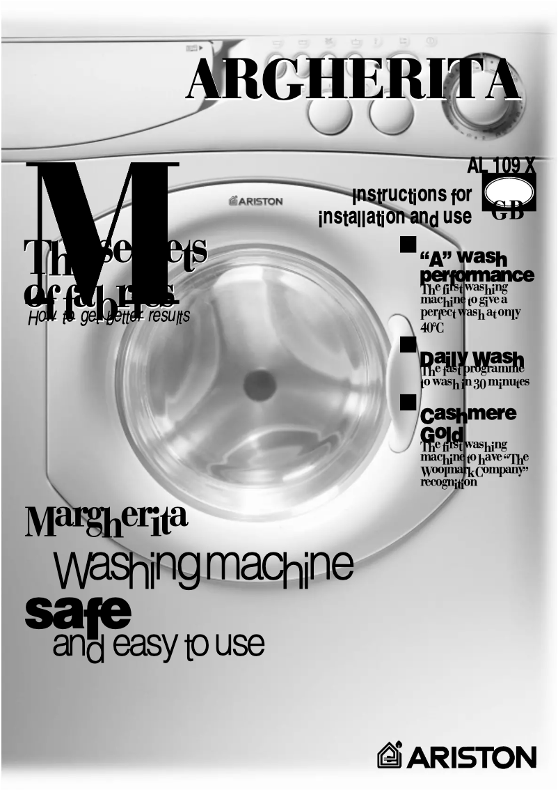 Page 1 de la notice Manuel utilisateur Hotpoint Ariston Al 109 x