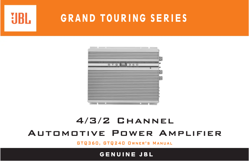 Page n°1 - Manuel utilisateur JBL Grand Touring GTQ240