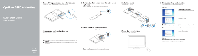 Page 1 de la notice Guide d'installation Dell OptiPlex 7450